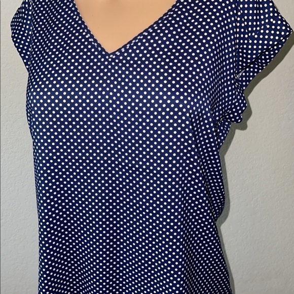 express blue & white polka dots top SP - Picture 4 of 5